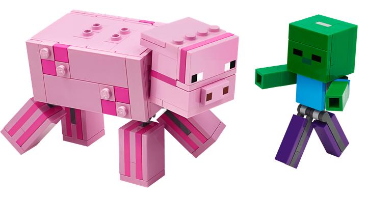 Actual product image LEGO BigFig pig with zombie baby (21157, LEGO Minecraft)