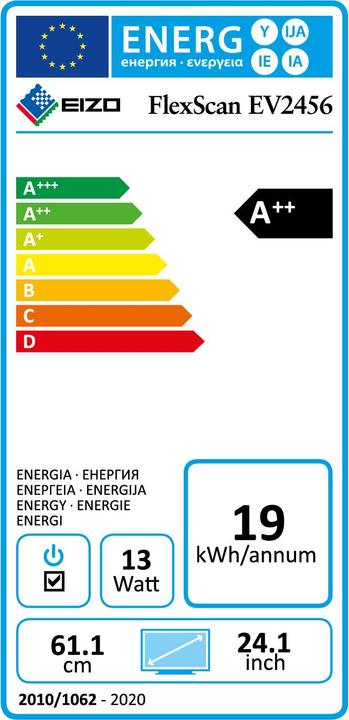Energie-Label Eizo EV2456 FlexScan (1920 x 1200 Pixel, 24")