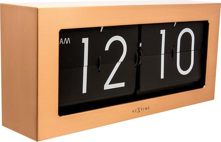 Productafbeelding Nextime klok 5198co Big Flip, 16,7x36 cm, Flip-over, Koper/Zwart