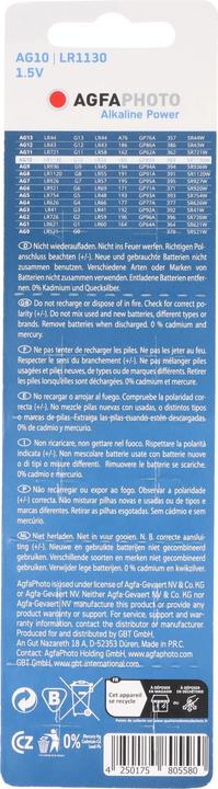 Actual product image AGFAPHOTO Alkaline Power (10 pcs., AG10)