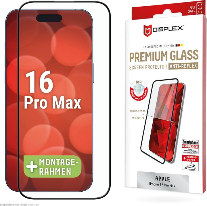 Produktbild Displex Premium Glass, Full Cover Anti-Reflex Panzerglas (1 Stk., Apple iPhone 16 Pro Max)