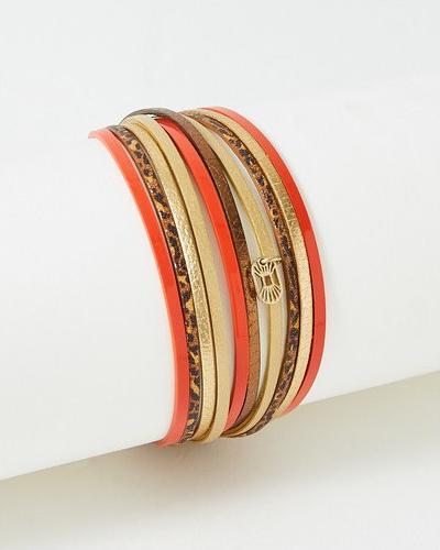 Produktbild Flowers Forzoé Malicieux Armband – Messingplatte – Echtes Leder (MAT BIJOU)