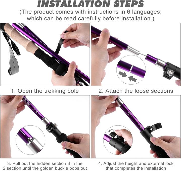 Immagine prodotto Gibohom Faltbare Trekkingstöcke mit Gummipuffern