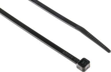 Actual product image RS PRO Cable Tie 203x4.6 Black Nylon 66 (Plastic cable ties, 203 mm, 1000 pcs.)