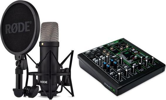 Produktbild RØDE Mikrofon NT1-Signature mit Mackie ProFX6v3 Mischpult