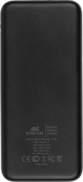 Produktbild Rivacase VA2041 10000 mAh Black Type-C input / output portable battery (10000 mAh, 10 W, 37 Wh)