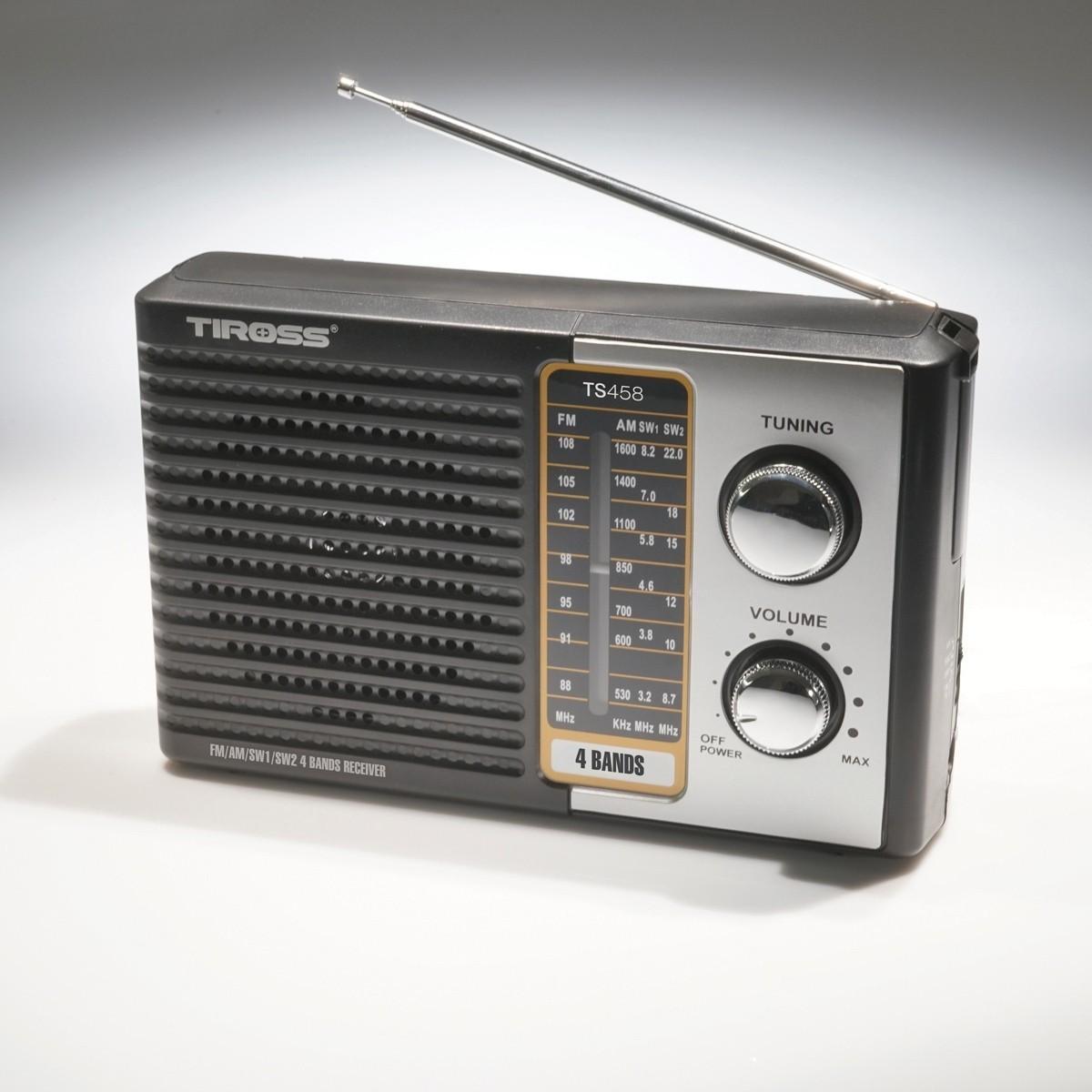 Thumbnail - Tiross Radio receiver TS-458 (FM, AM), Radio, Schwarz, Silber