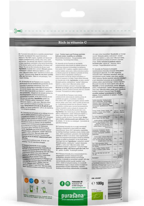 Actual product image Purasana IMMUNITY Super Mix 100% Raw Powder BIO (1 x, 100 g)