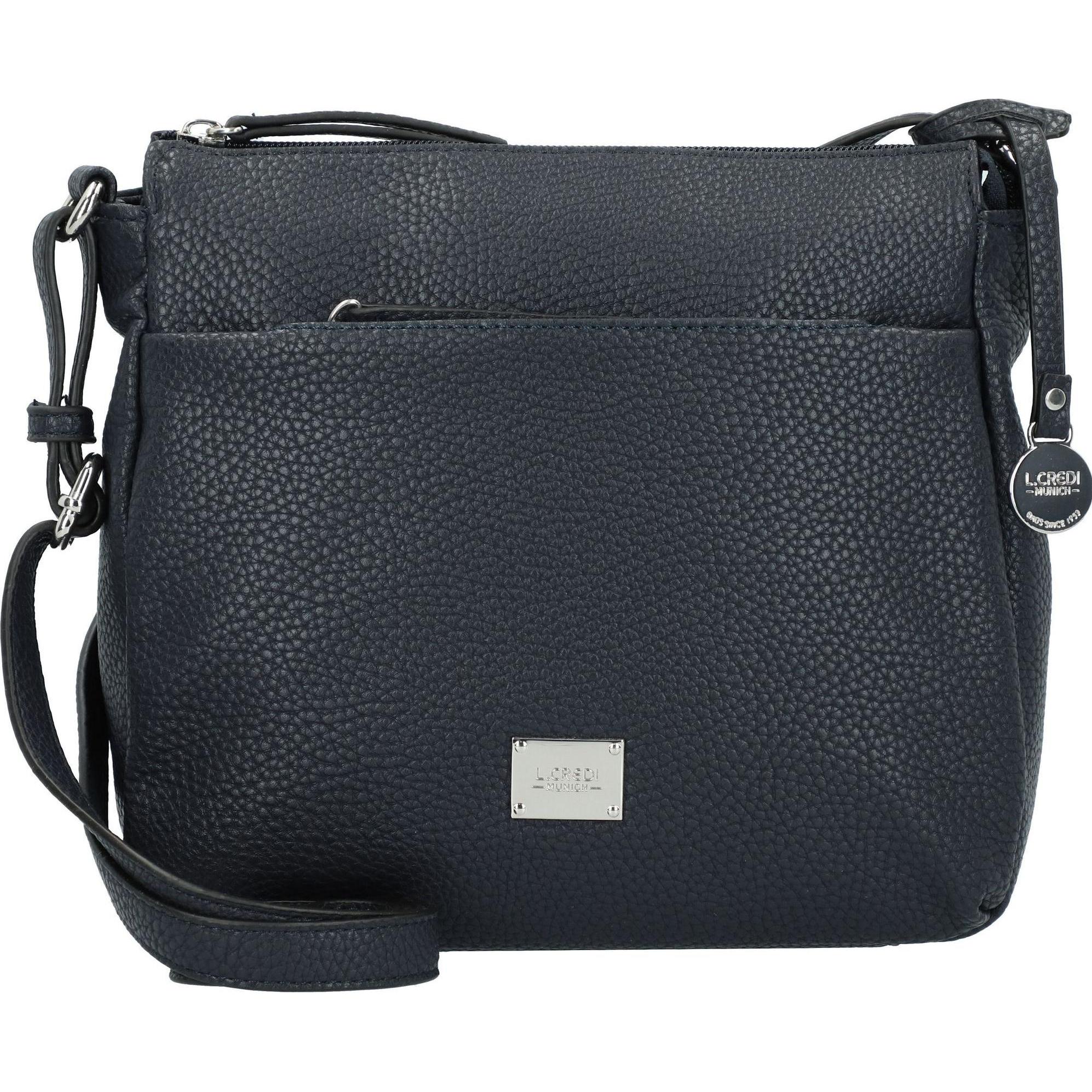 L.Credi, Handtasche, Budapest Umhängetasche 25 cm, Blau