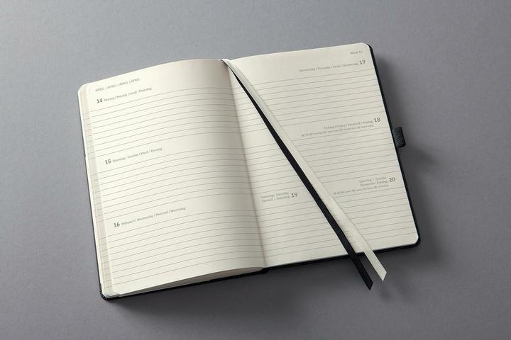 Actual product image Sigel Weekly calendar 2025 C2513 1W/2S black 15.1x10.8cm (German)