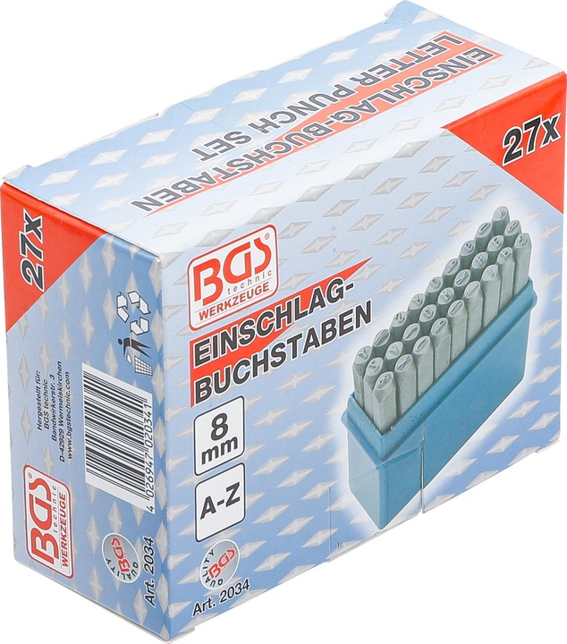 Actual product image BGS Letter Punch Set 8 mm