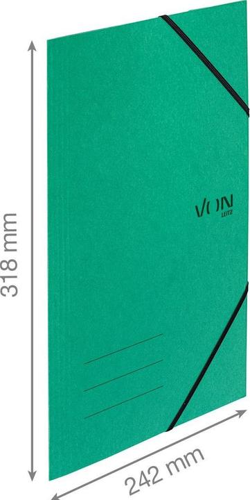 Produktbild von Gummibandmappe A4, Grün, 5 Stück (A4, 5x)