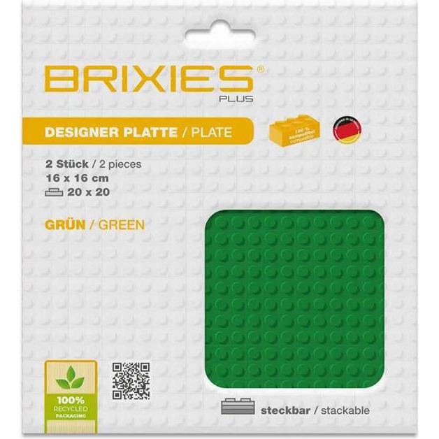 Thumbnail - Brixies Bauplatte 20x20 Basic Doppelpack grün