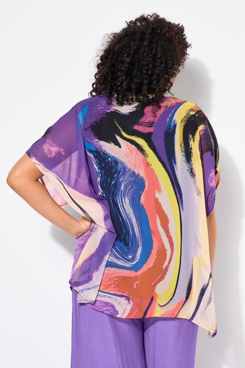 Produktbild Ulla Popken Chiffon-Tunika, doppellagig, Rundhals, Halbarm (54)