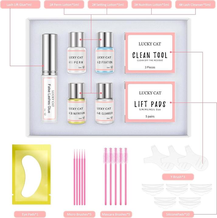 Actual product image Lucky Cat Eyelash lifting set (Artificial eyelashes)