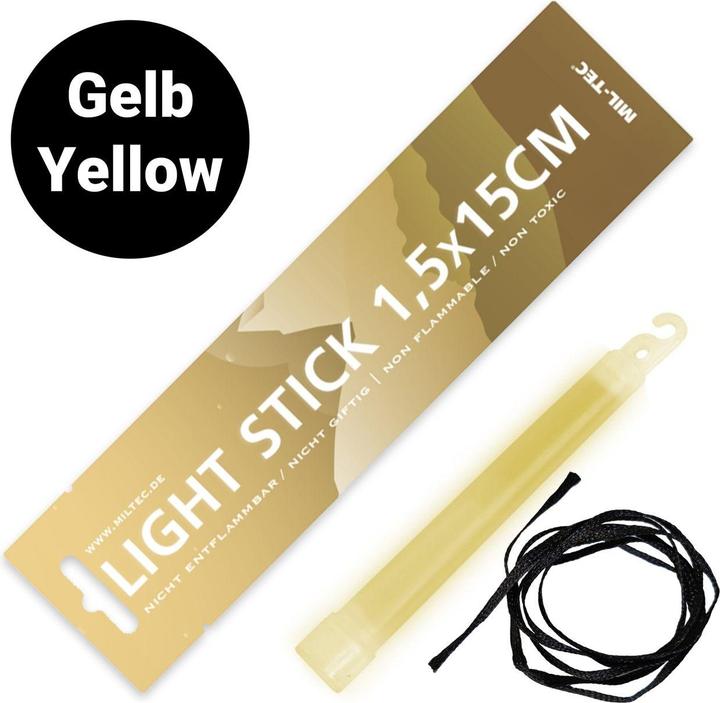 Mil-tec Light Stick Knicklicht 15 cm Gelb – Leuchtstab (1 Stk.)
