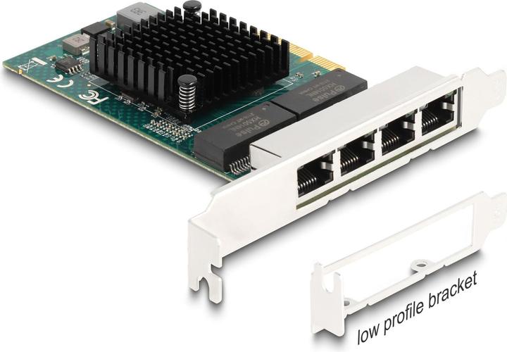 Actual product image Delock PCI Express x4 card to 4 x RJ45 Gigabit LAN BCM (PCI-E x4)