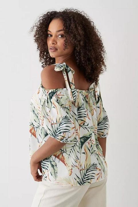 Produktbild Dorothy Perkins Tropical Krawattenschulter Bardot Top (40)
