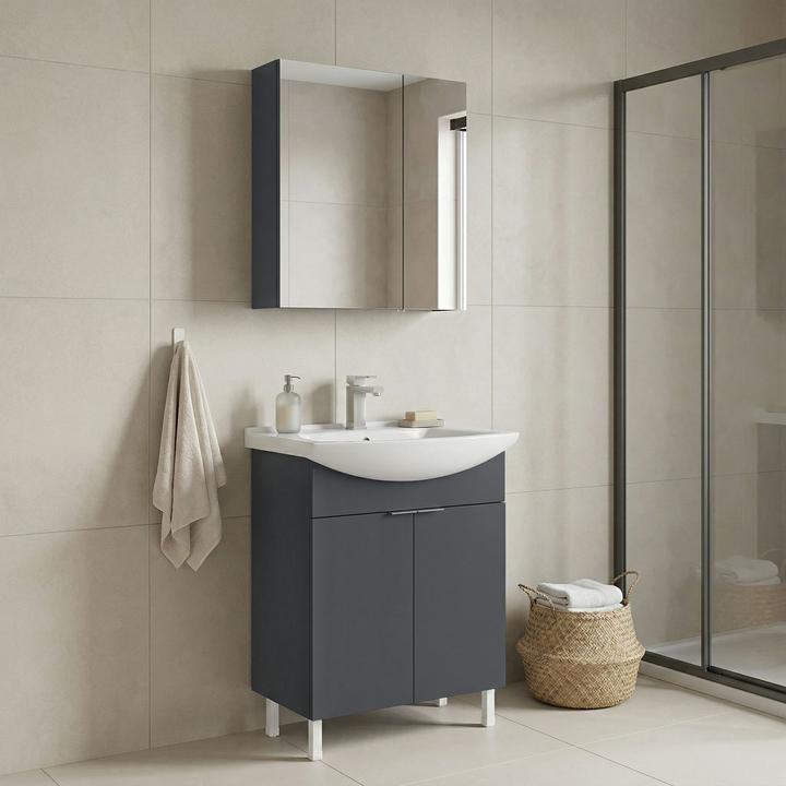 Produktbild Homitis Purus 65 Bathroom Cabinet With Sink & Mirror Set (2 Pieces)