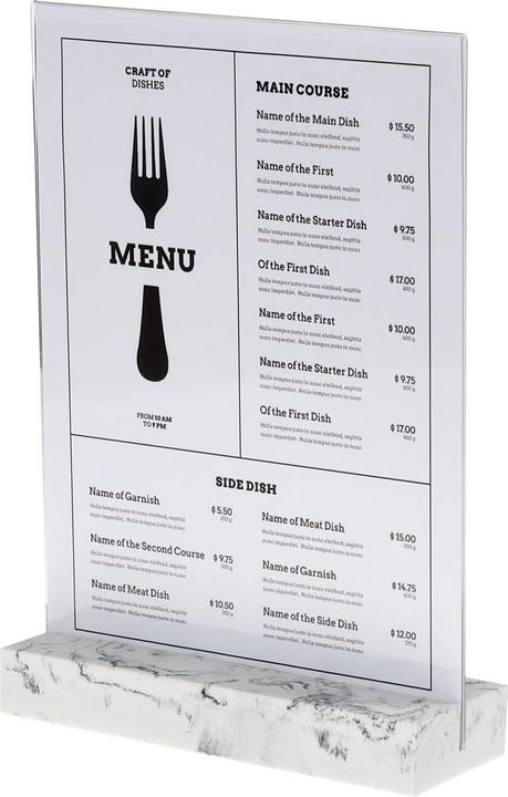 Actual product image Europel Table stand, DIN A4 portrait, polystone white (A4)