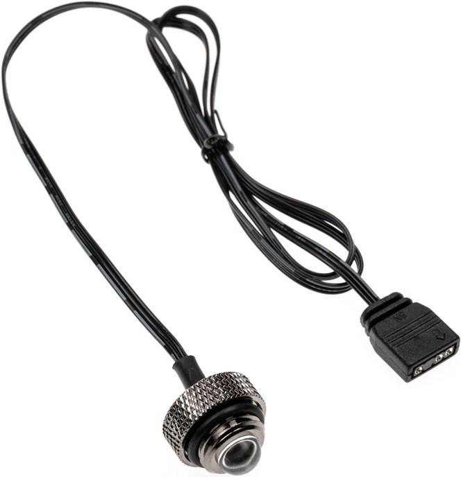 Actual product image XSPC ARGB LED sealing plug, G1/4, 5V 3Pin - black/chrome (RGB)