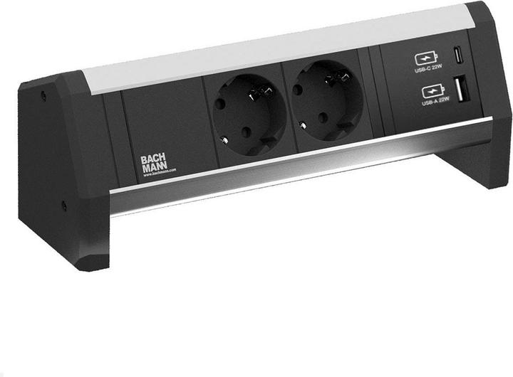 Immagine prodotto Bachmann DESK 2xcontatto protettivo 1xUSB A&C Caricatore USB 22W Caricatore GST18 (3x, CEE 7/3)