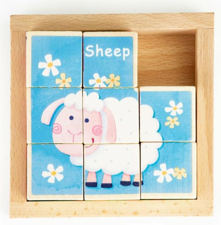 Produktbild EcoToys Holzwürfel Tiere, 8 Würfel