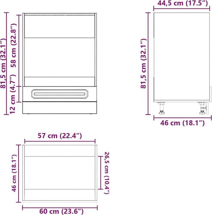 Productafbeelding VidaXL Inbouw ovenkast Kalmar Grey Sonoma ovenkast op houtbasis