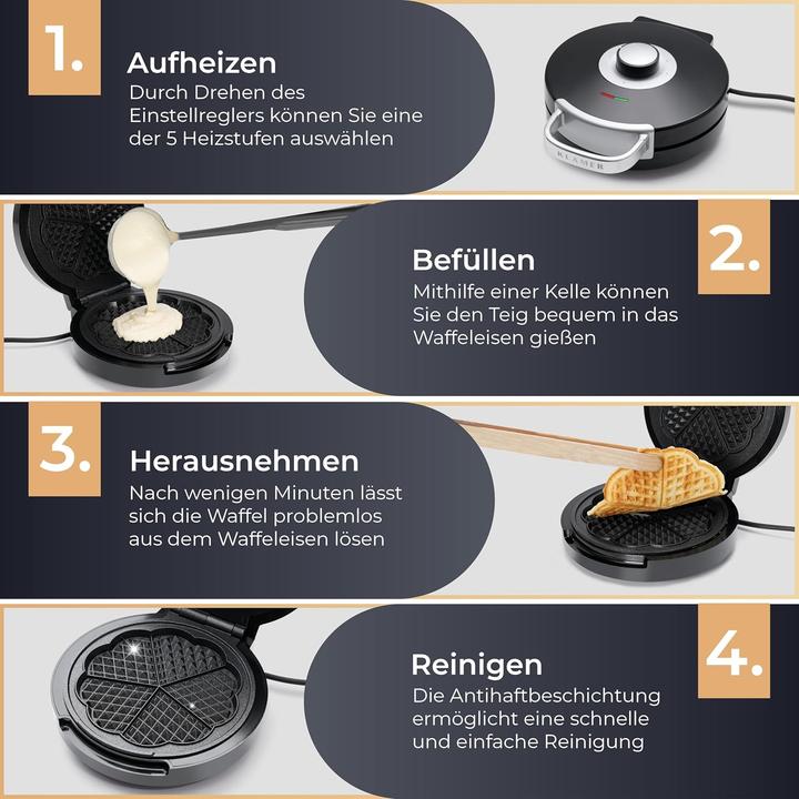 Produktbild KLAMER Waffeleisen Herz