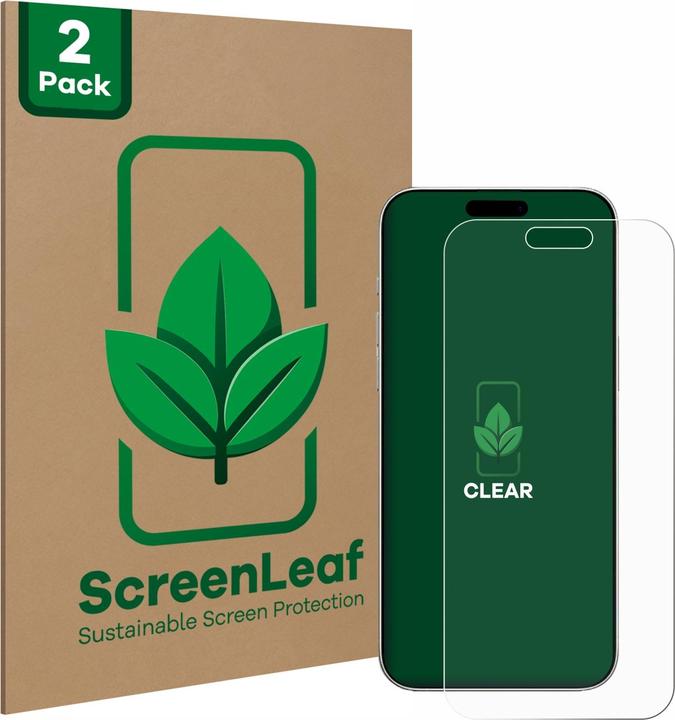 Actual product image ScreenLeaf Protective film sustainable screen protector screen protector film clear transparent (2 pcs., Apple iPhone 16 Pro Max)