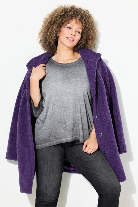 Produktbild Ulla Popken Shirt, Zierfalten, A-Linie, Rundhals, 3/4-Arm (58)