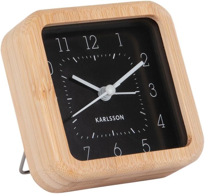 Actual product image Karlsson Classic alarm clock Neat Square bamboo / black