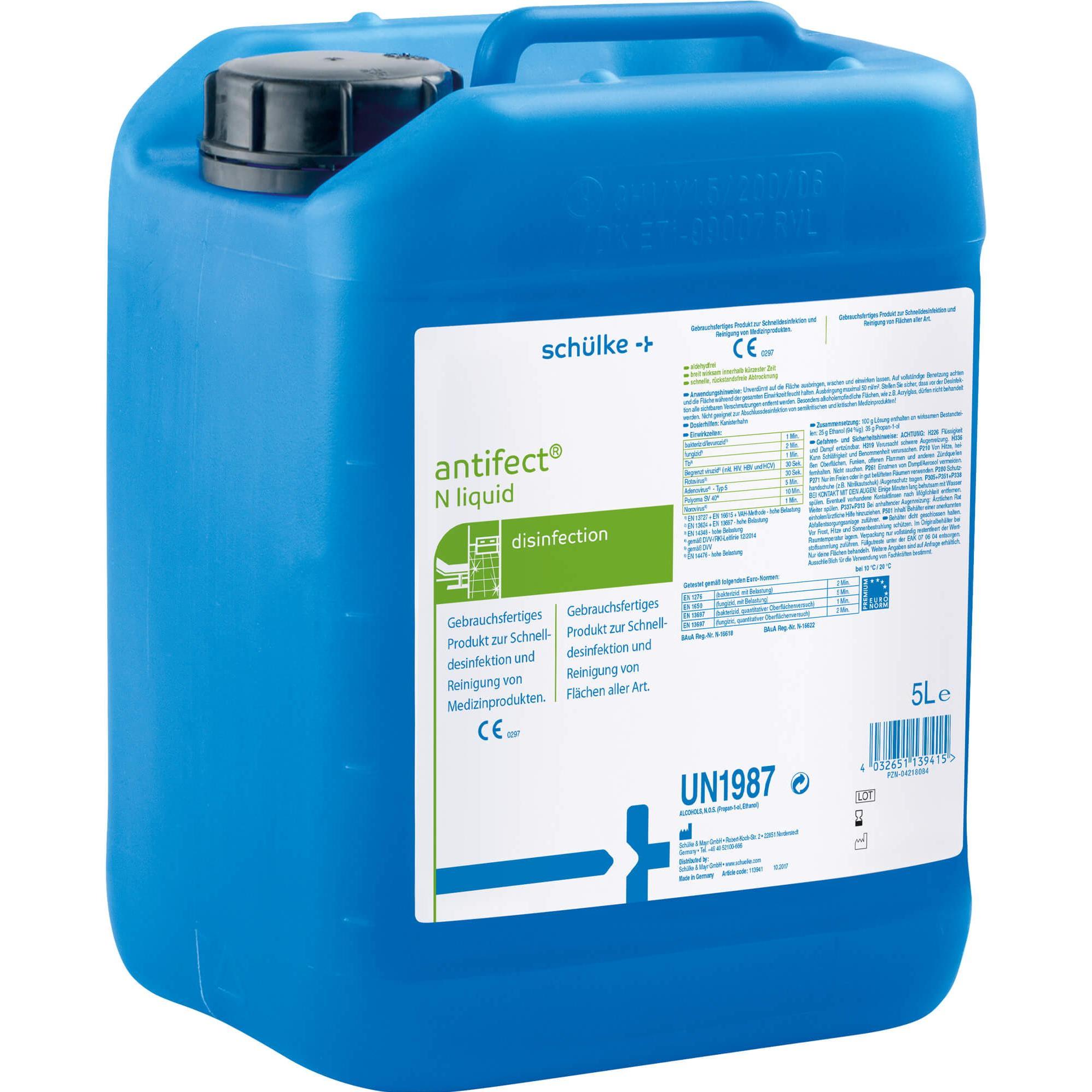 Schülke, Desinfektionsmittel, antifect N liquid Desinfektion SC1130 Desinfektionsmittel 5 l (5000 ml)