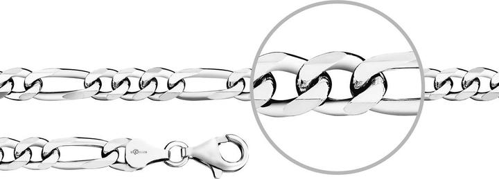 Immagine prodotto Der Kettenmacher Bracciale Figaro argento diamante 6,4 mm 23 cm (23 cm, Argento)