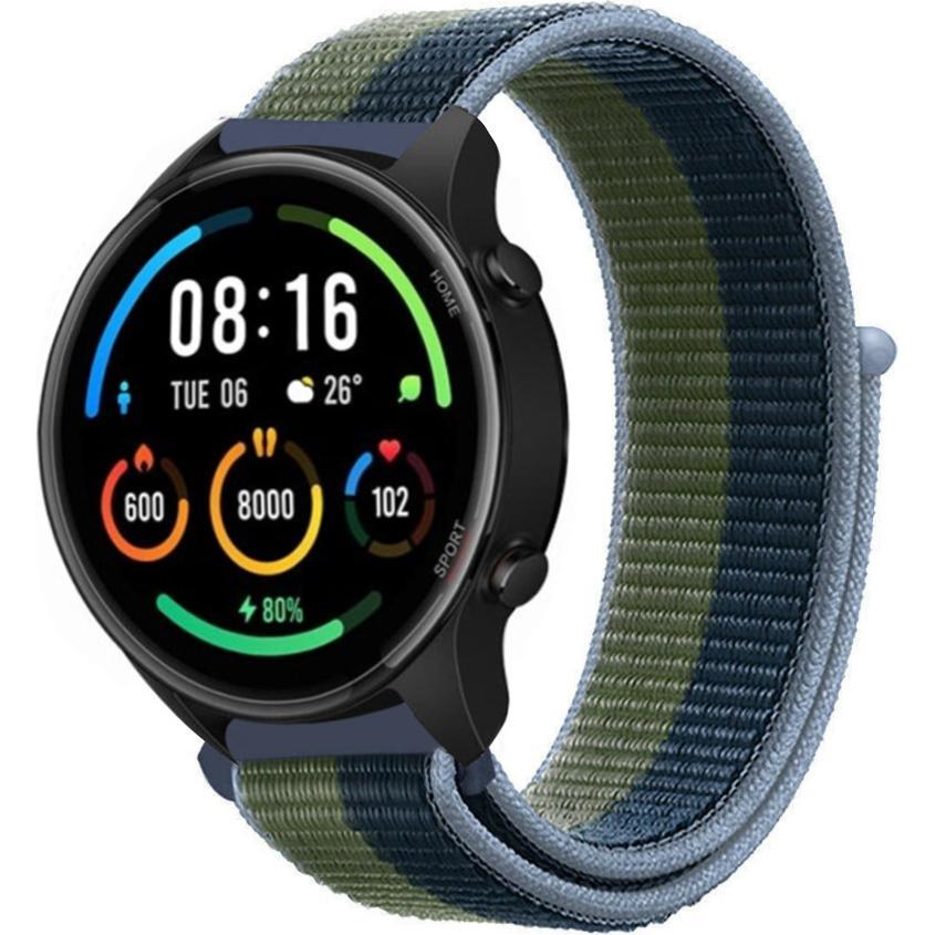 Strap-it Nylonarmband (Nylon, Xiaomi Mi Watch), Uhrenarmband, Grün