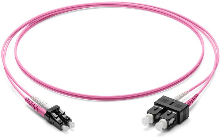 Produktbild Corning Glasfaser Patchkabel 2x 2.0 mm - Multimode Duplex: LC PC Duplex auf SC PC Duplex, 5m (Violet (5 m)