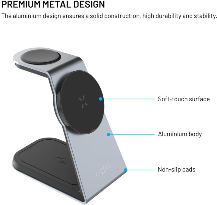 Actual product image Fixed MagPowerstation aluminium, gwiezdna szarość (30 W)