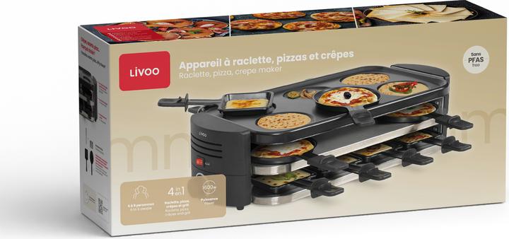 Actual product image Livoo Raclette, pizza, crepe maker for 8 people