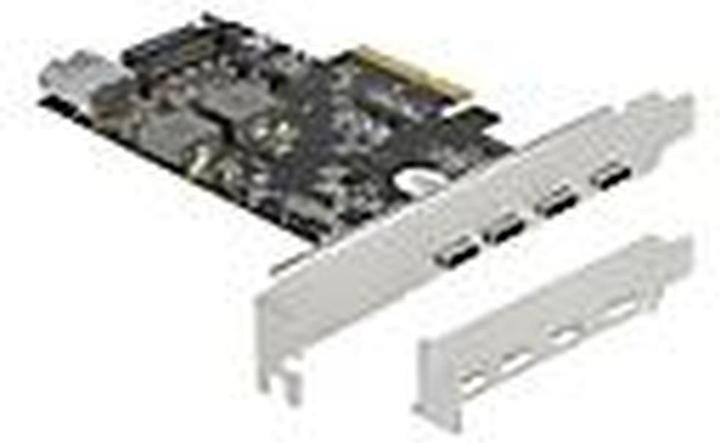 Actual product image Delock PCI Express x4 card to 4 x USB Type-C™ + 1 x USB Type-A
