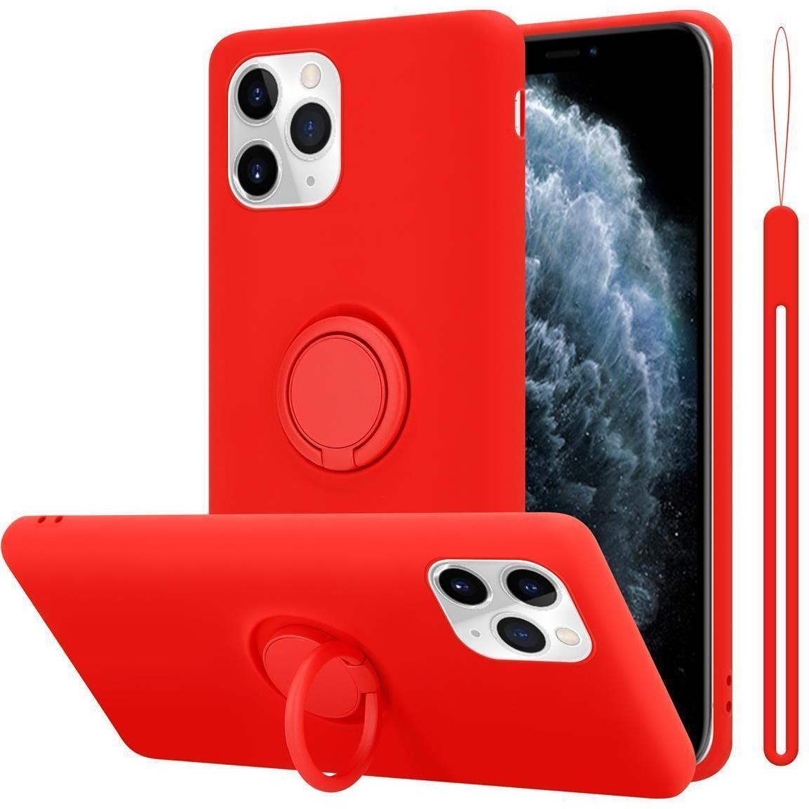 Cadorabo TPU Liquid Ring Silicone Case Hülle (Apple iPhone 11 Pro), Smartphone Hülle, Rot