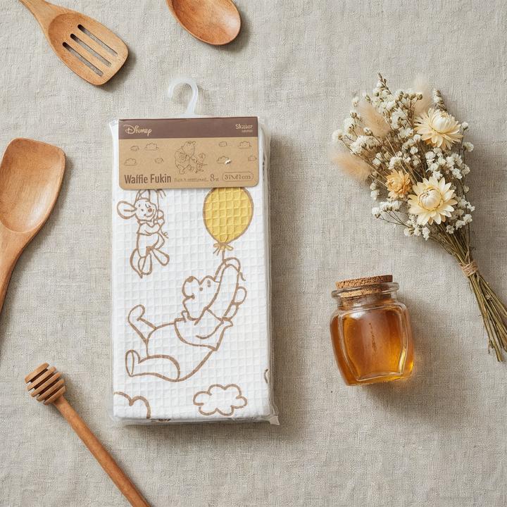 Produktbild Disney Waffelstoff Geschirrtuch 3er-Set mit Winnie the Pooh (31 x 41 cm)