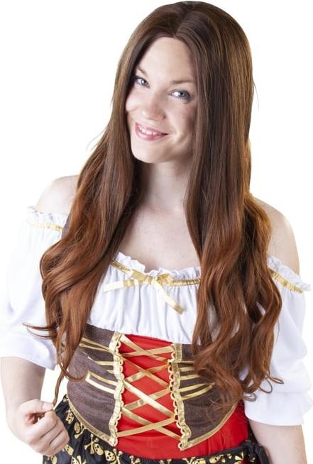 Produktbild MICA Festival Langhaarperücke für Erwachsene - Braune Locken
