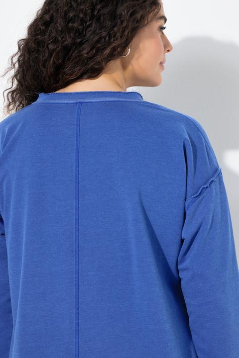 Produktbild Ulla Popken Sweatshirt, Pailletten, V-Ausschnitt, Langarm, Rollkanten (44)