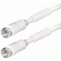 Actual product image Good Connections F-connection cable F-St. straight to F-St. straight with ferrite core, 100% shielded, 1.5m, white, ® (85 dB, Antenna cable)
