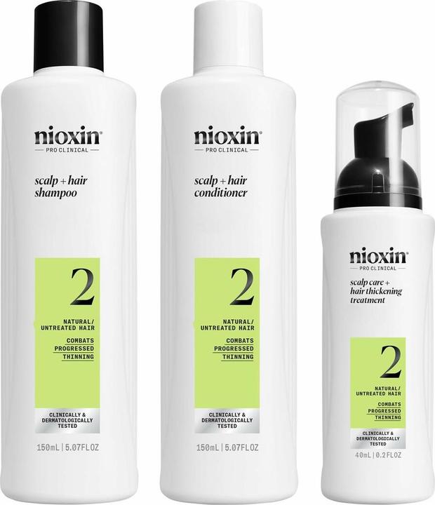 Image du produit Nioxin Kit système 2 - 300 ml de shampooing, 300 ml d'après-shampooing, 100 ml de traitement (Kit de soins capillaires)