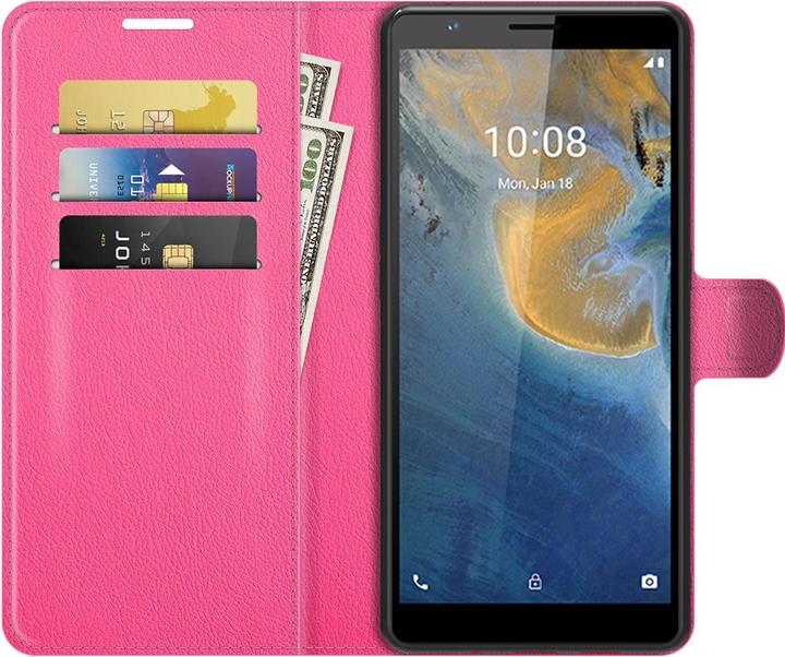 Produktbild König Design Hülle Handy Schutz für ZTE Blade A31 Case Flip Cover Tasche Etuis Bumper Rosa (ZTE Blade A31)