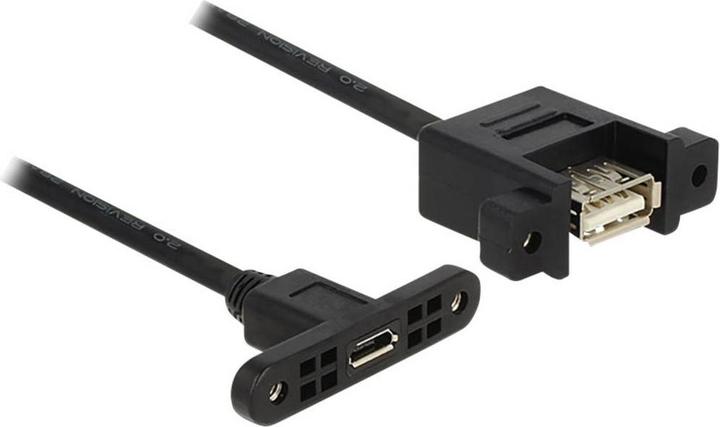 Produktbild Delock USB2.0-Kabel A-MicroB: 25cm, zum Einbau (0.25 m, USB 2.0, 2.50 W)