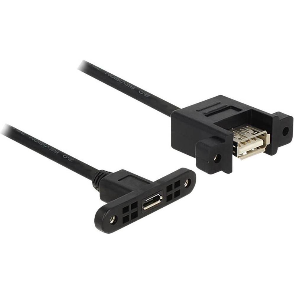 Thumbnail - Delock USB2.0-Kabel A-MicroB: 25cm, zum Einbau (0.25 m, USB 2.0), USB Kabel