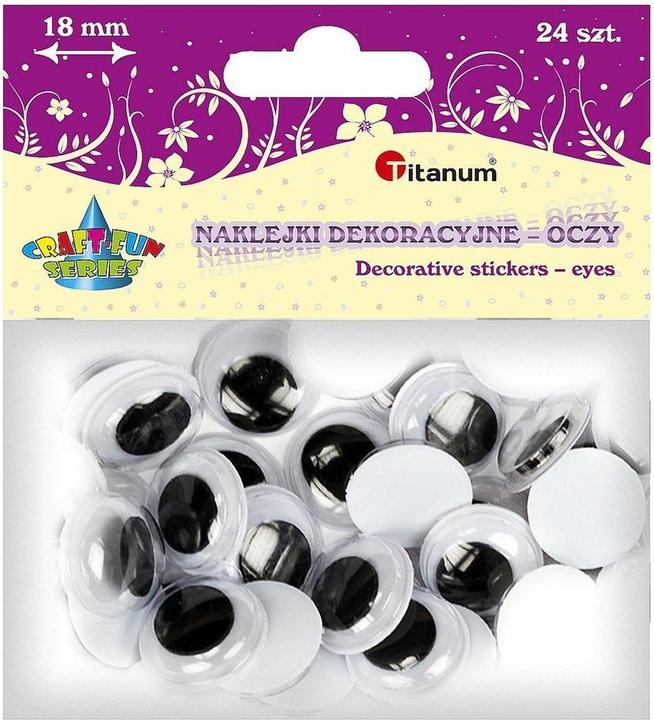 Titanum Selbstklebende Augen ohne Wimpern 18 mm rund 24 Stk (Ciglia artificiali)