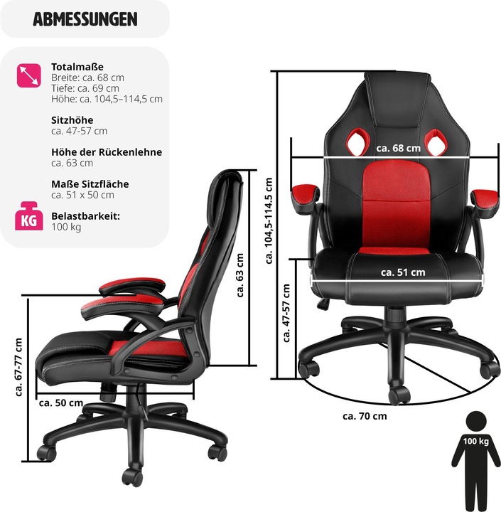 Image du produit tectake Chaise de bureau
